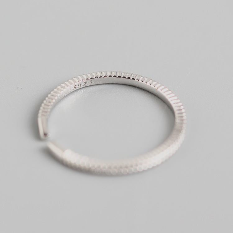 Korean Style Minimalist Line Ring for Women S925 Sterling Silver Adjustable Fine Line Ring - Image 4