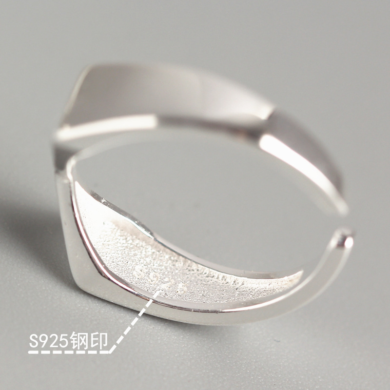 Korean Style Brushed Ribbon Knot Ring S925 Sterling Silver Simple Bowknot Ring Fresh Silver Jewelry - Image 4