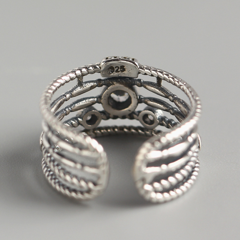 Korean Style Trendy Multi-layer Diamond Silver Ring Fashion Thai Silver Ring 925 Silver Ring for Women - Image 4