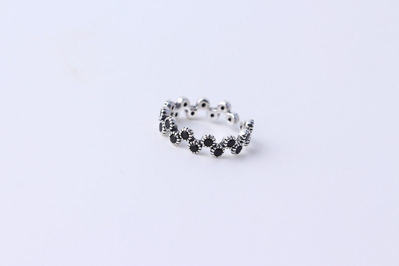 Korean Style Wave Silver Ring S925 Sterling Silver Vintage Zircon Ring Adjustable Open Hand Jewelry - Image 6