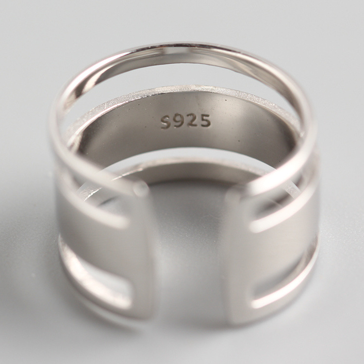 Korean Style Three-layer Plain Line Ring S925 Sterling Silver INS Trendy Index Finger Ring for Women - Image 4