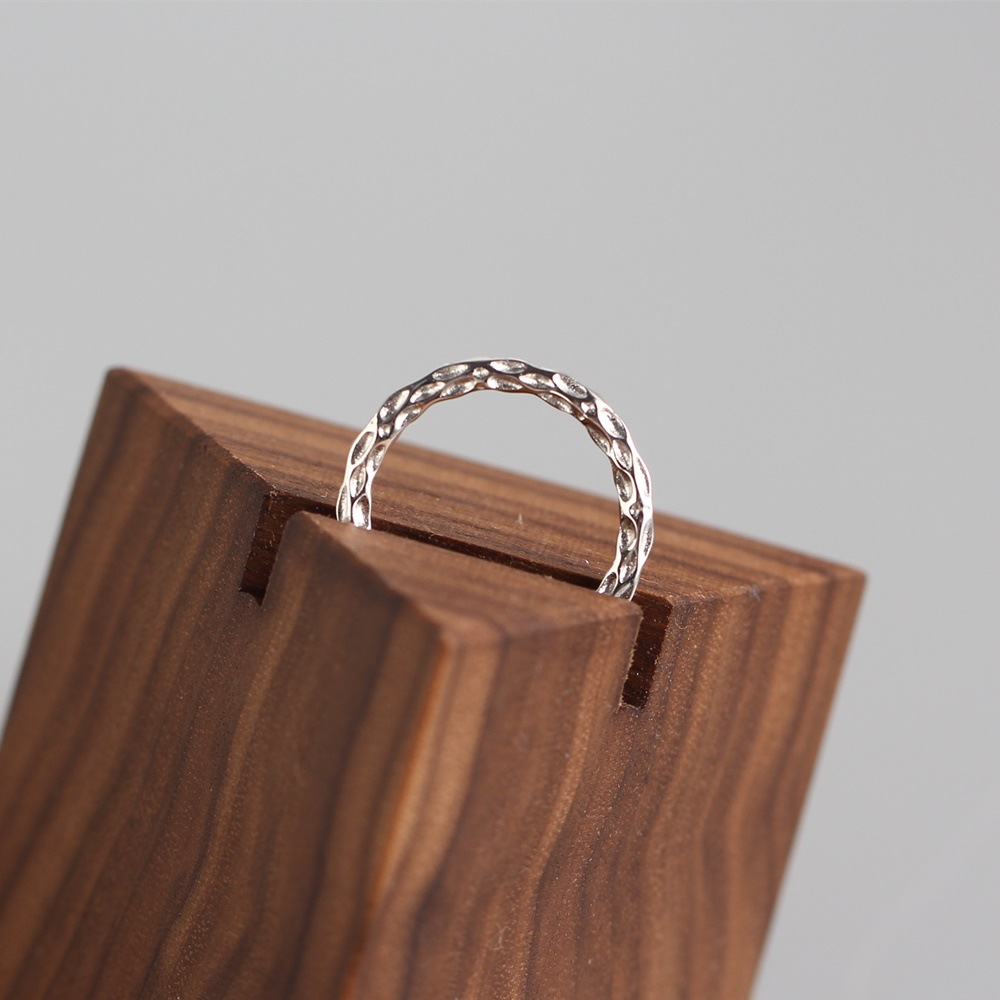 Korean Style Irregular Dimple Ring S925 Sterling Silver Versatile Personality Dimple Design Ring - Image 4