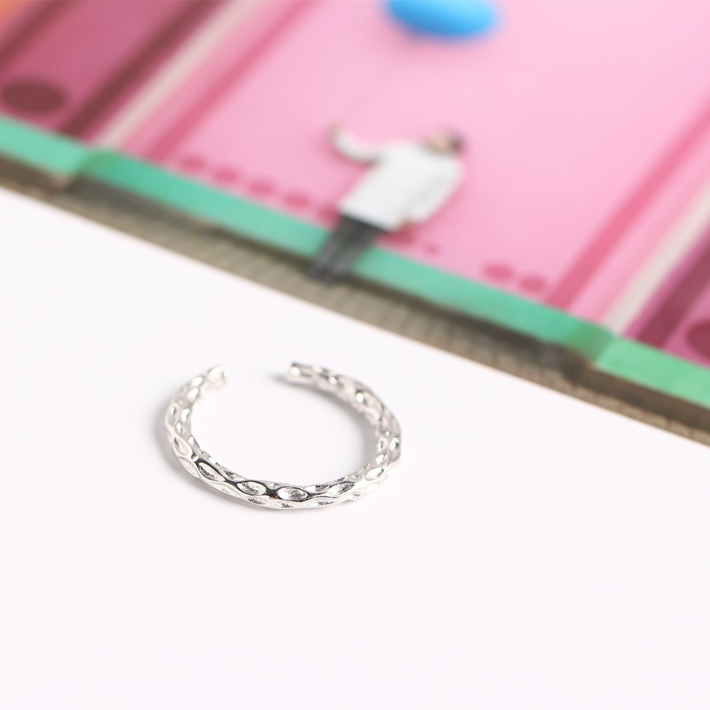 Korean Style Irregular Dimple Ring S925 Sterling Silver Versatile Personality Dimple Design Ring - Image 6
