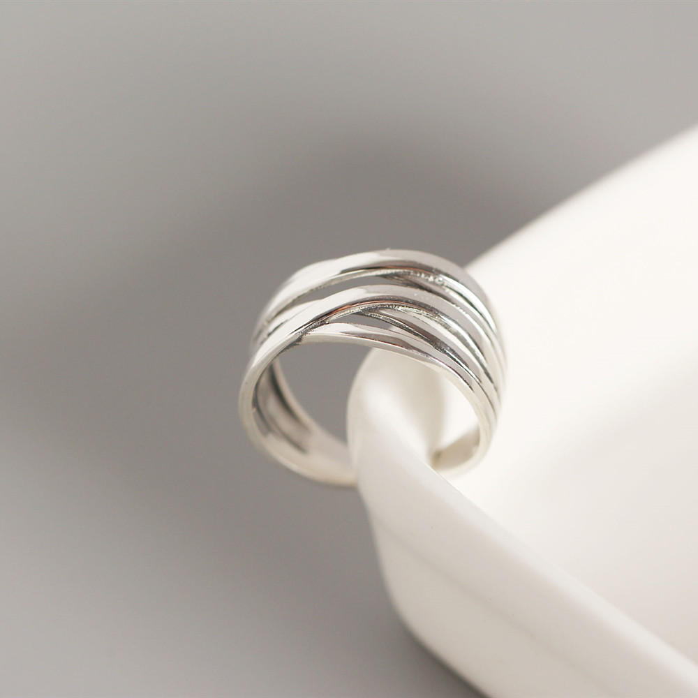 Korean and Japanese Style S925 Sterling Silver Line Woven Ring Vintage Braided Design Ring for Women Silver Jewelry - Image 8