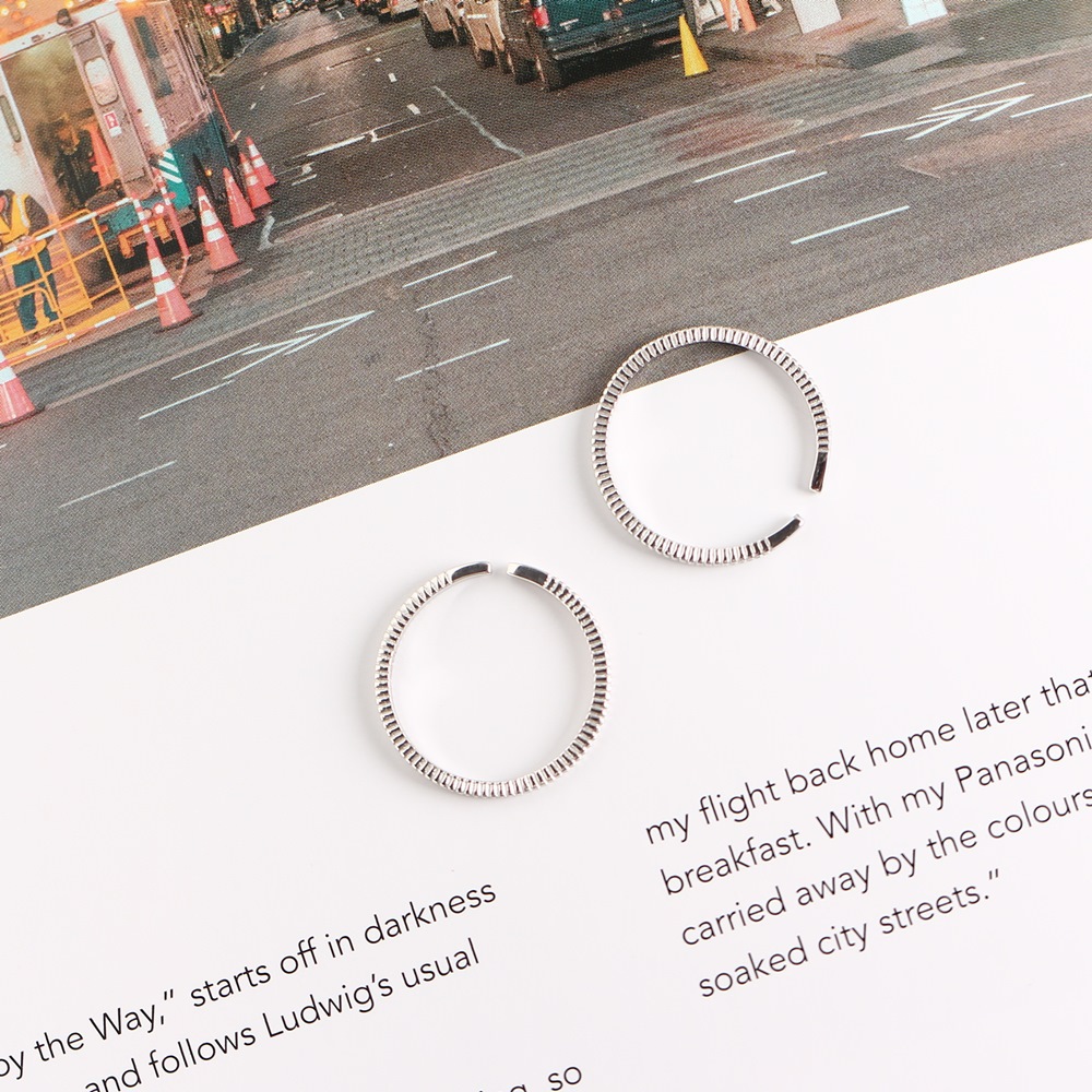 Korean Style Minimalist Line Ring for Women S925 Sterling Silver Adjustable Fine Line Ring - Image 8