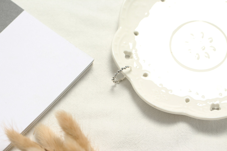 Korean Style S925 Sterling Silver Personality Irregular Small Round Bead Ring Knuckle Ring for Women - Image 8