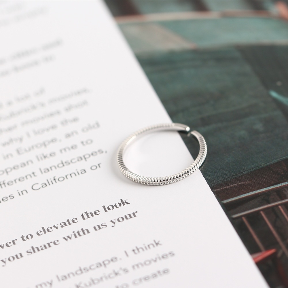 Korean Style Minimalist Line Ring for Women S925 Sterling Silver Adjustable Fine Line Ring - Image 10