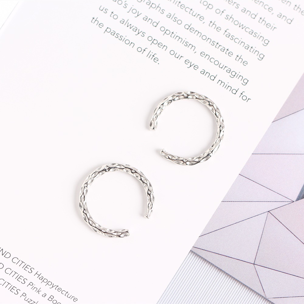 Korean Style Irregular Dimple Ring S925 Sterling Silver Versatile Personality Dimple Design Ring - Image 9