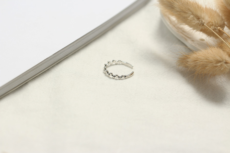 Korean Style S925 Sterling Silver Personality Irregular Small Round Bead Ring Knuckle Ring for Women - Image 9