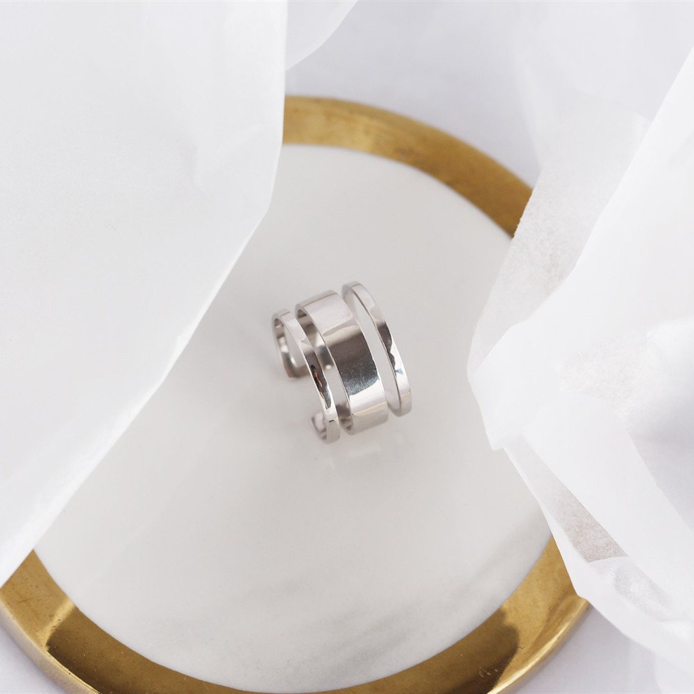Korean Style Three-layer Plain Line Ring S925 Sterling Silver INS Trendy Index Finger Ring for Women - Image 10