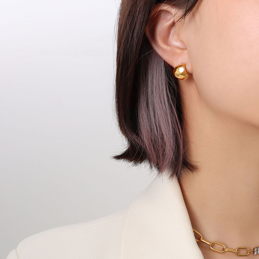 Abacus Pendant Earrings Titanium Steel 18k PVD Gold Plated Minimal Unique Women Jewelry - Image 3
