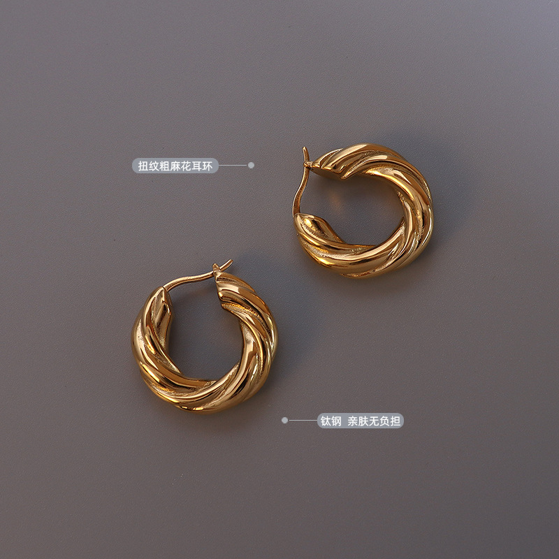 Creative Zircon-Shaped Earrings Titanium Steel 18k PVD Gold Plated Minimal Modern Women Accessories - Image 2