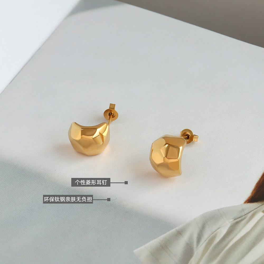 Abacus Pendant Earrings Titanium Steel 18k PVD Gold Plated Minimal Unique Women Jewelry - Image 2