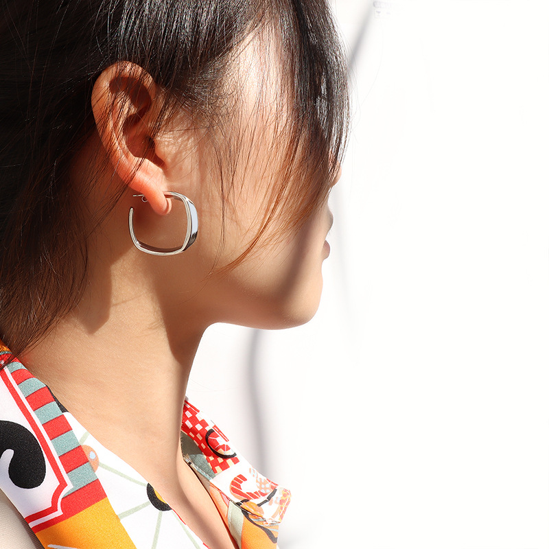 Retro Geometric Earrings for Women Christmas Fall Winter Titanium Steel with 18K PVD Gold Plating - Image 4