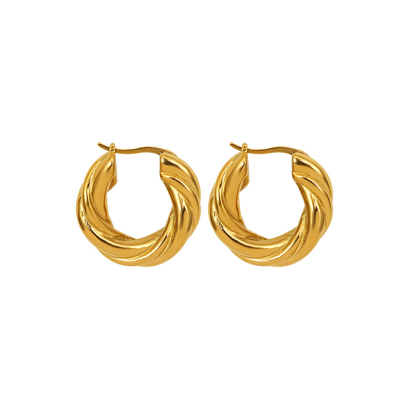 Creative Zircon-Shaped Earrings Titanium Steel 18k PVD Gold Plated Minimal Modern Women Accessories