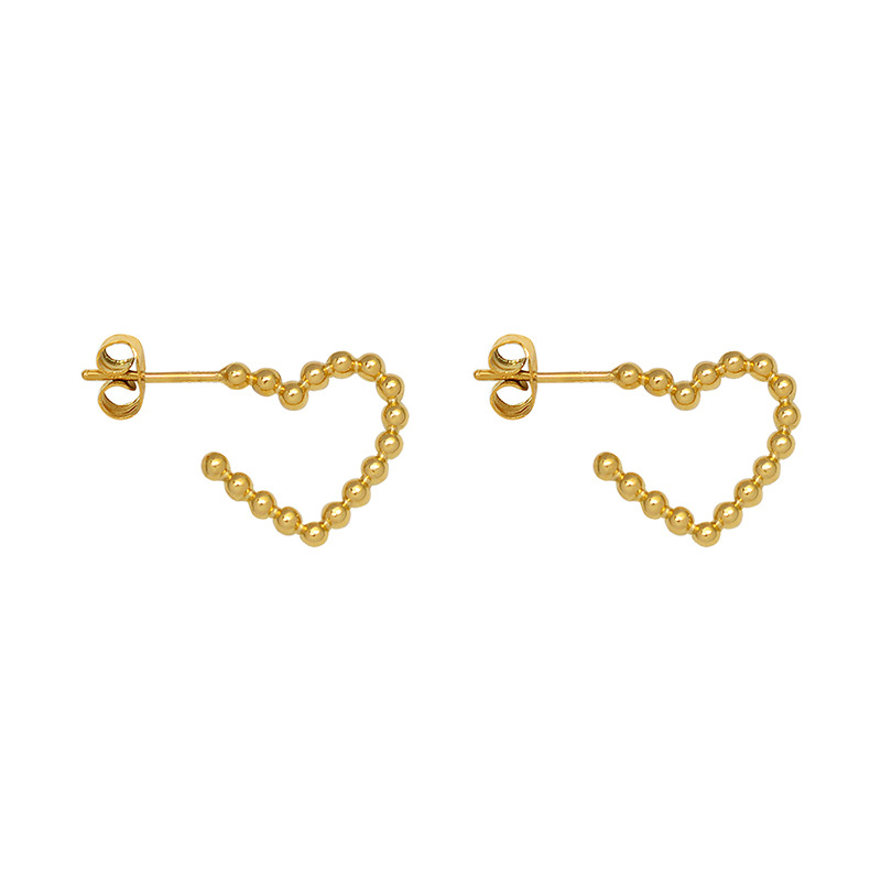 European INS Heart-Shaped Irregular Earrings Stainless Steel 18k PVD Gold Plated Trendy Jewelry