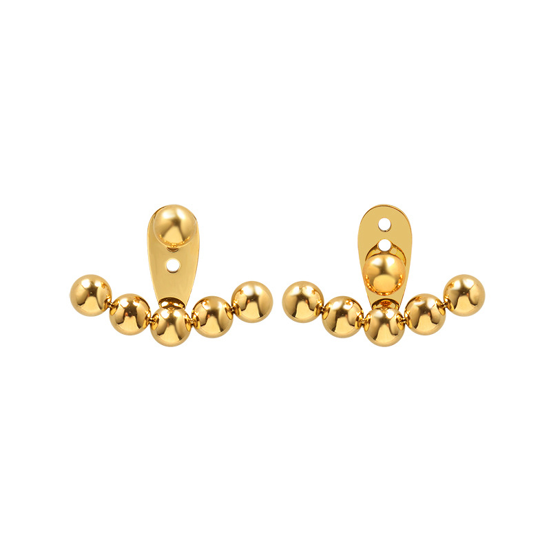 Steel Bead Hoop Earrings Titanium Steel Slim Face Design Minimal Women Jewelry