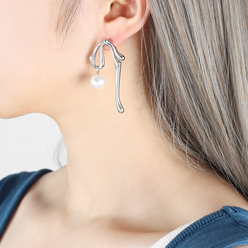 Geometric Color Bead Pendant Earrings Creative Unique Design Trendy Women Jewelry - Image 5