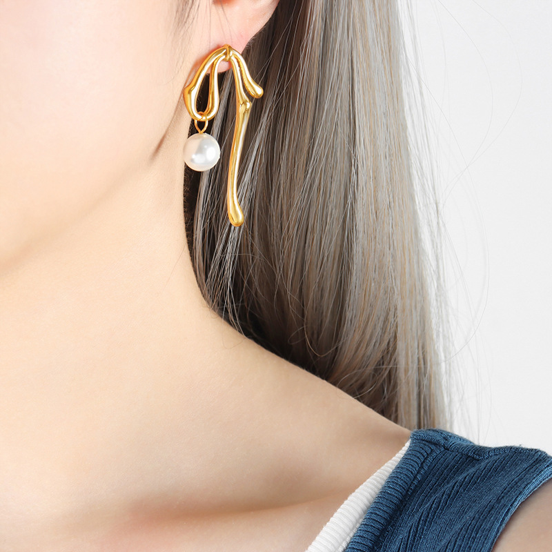 Geometric Color Bead Pendant Earrings Creative Unique Design Trendy Women Jewelry - Image 6