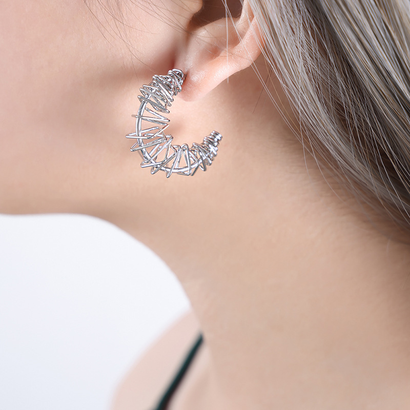 European Hollow Carved Earrings 18k PVD Gold Plated Stainless Steel Retro Style weight Jewelry for Women - Image 6